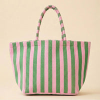 Avery Terry Tote Bag: Pink/Green