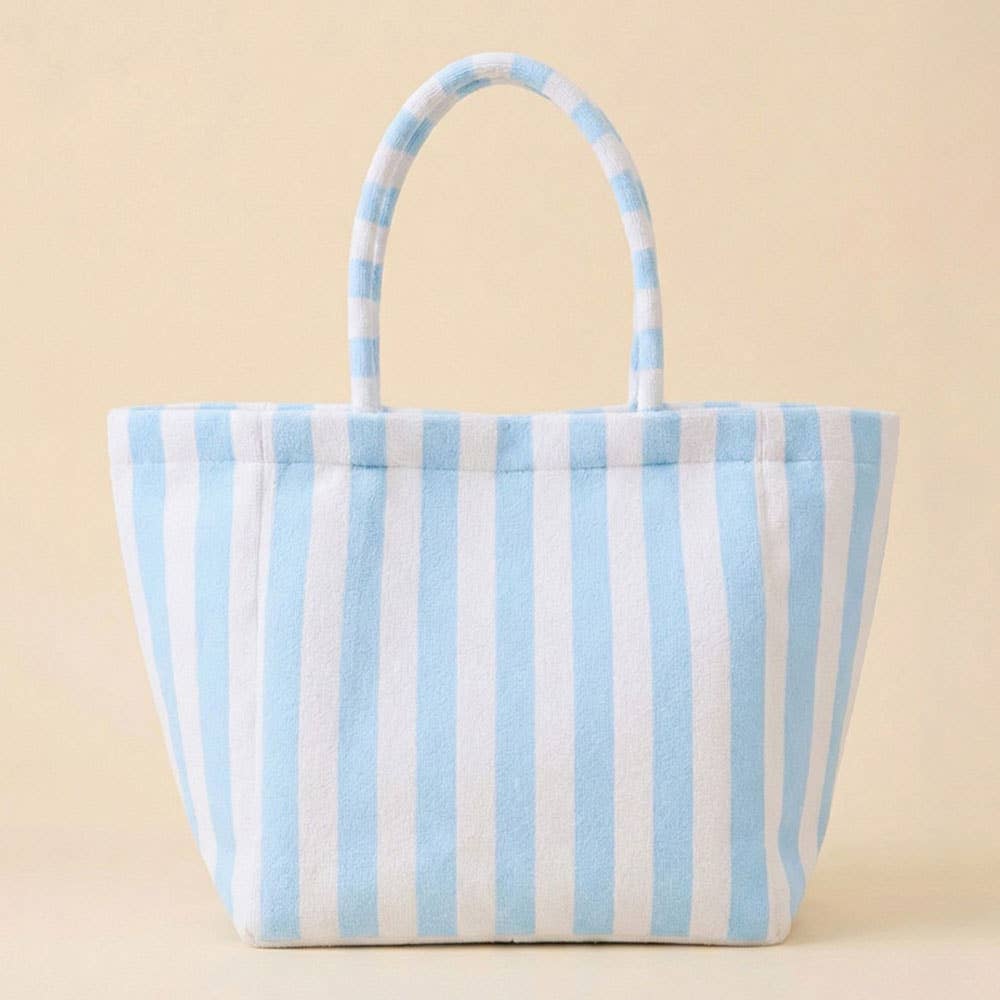 Avery Terry Tote Bag: Blue/White