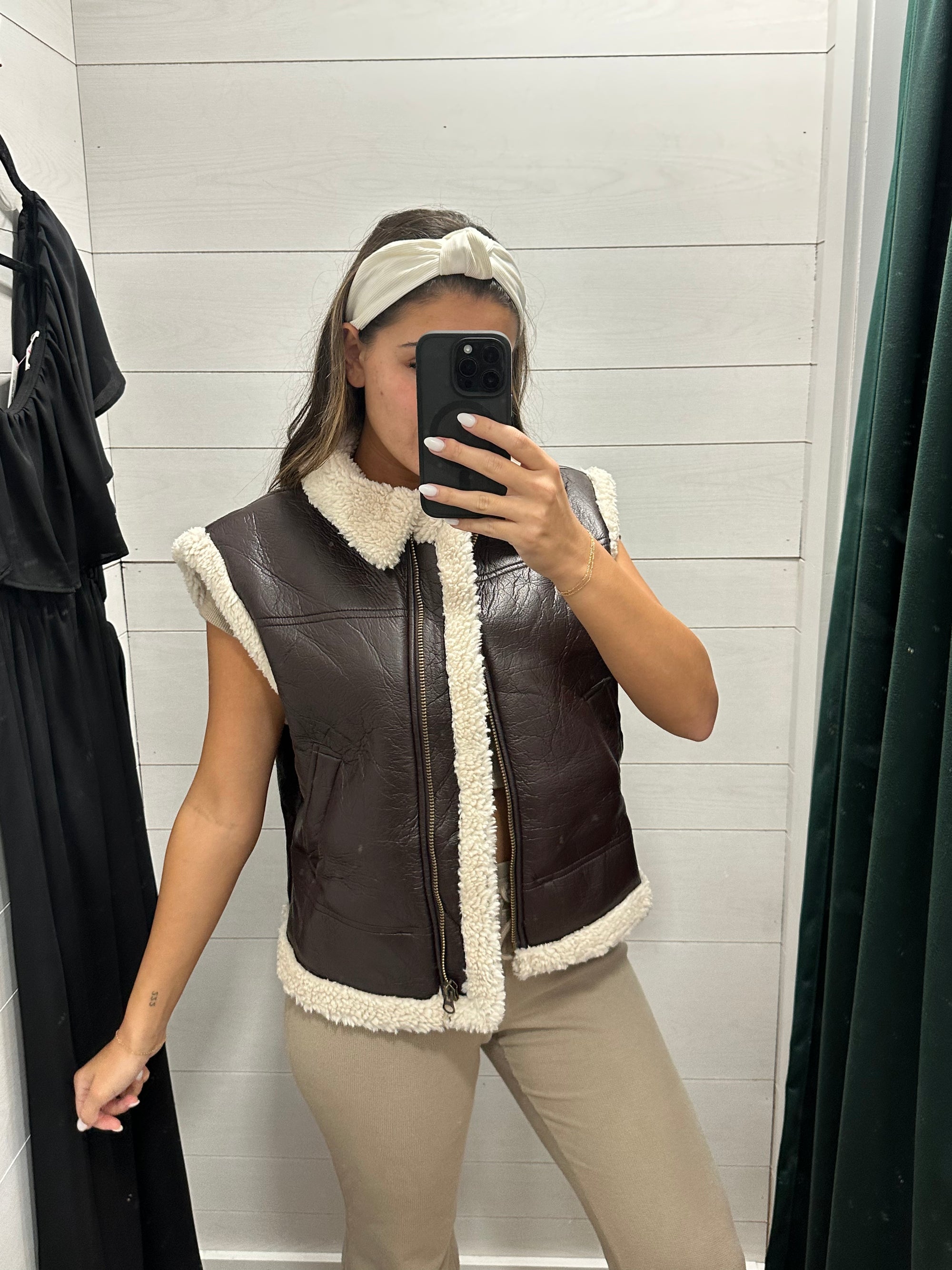Bailey Leather Shearling Vest