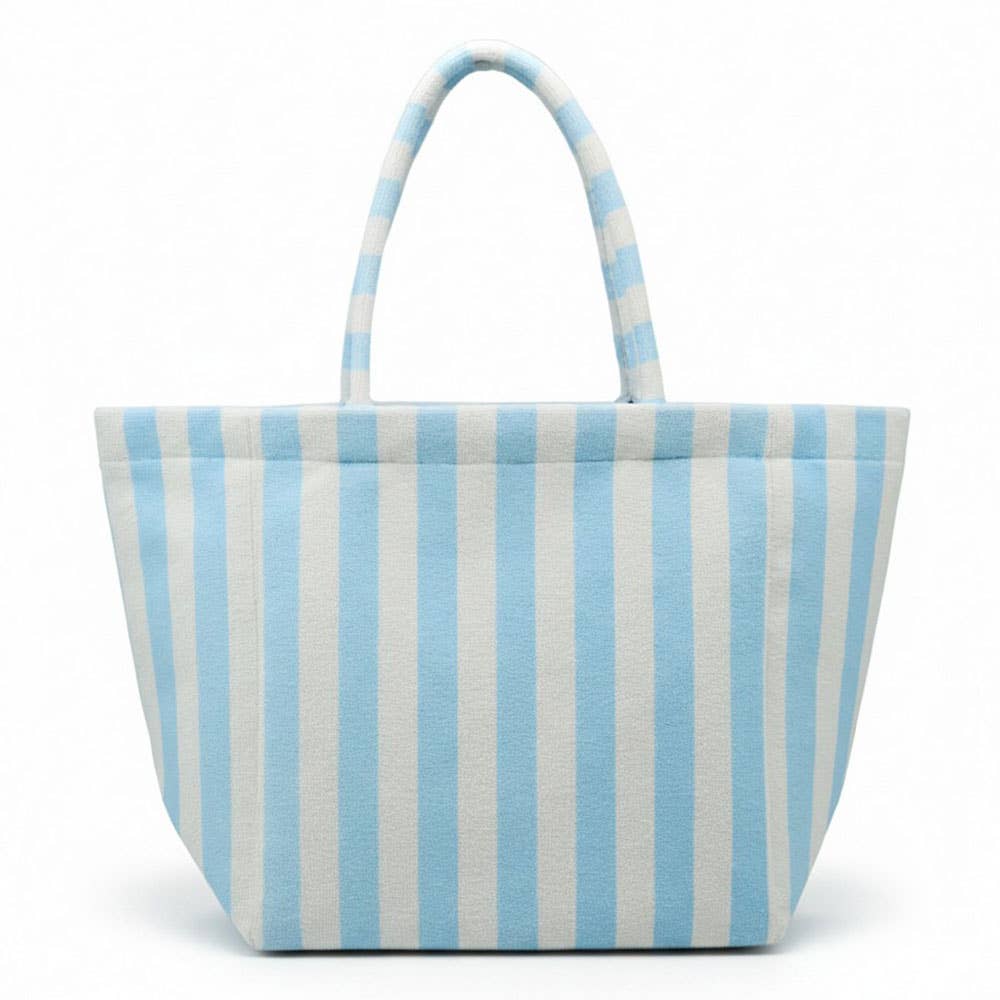Avery Terry Tote Bag: Blue/White