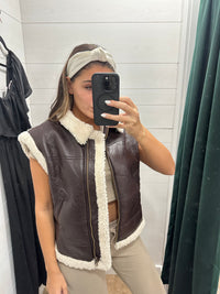 Bailey Leather Shearling Vest