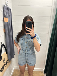 Lila Denim Romper