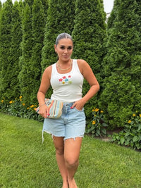 Beaded Floral Tank