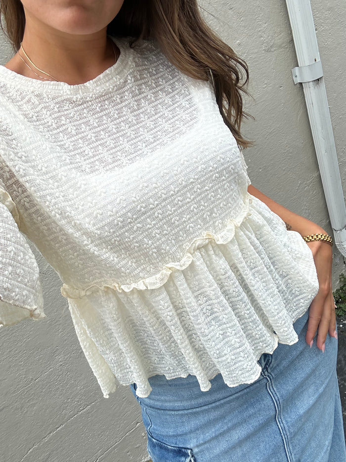 Lace Peplum Top