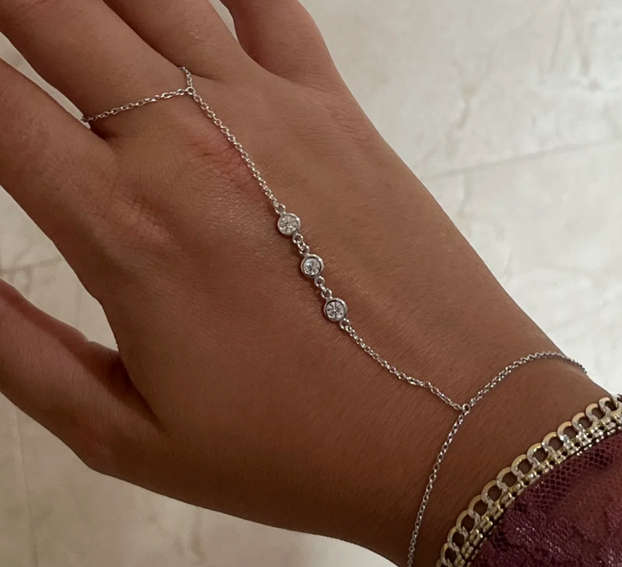 Ethereal Hand Chain - WHITE GOLD
