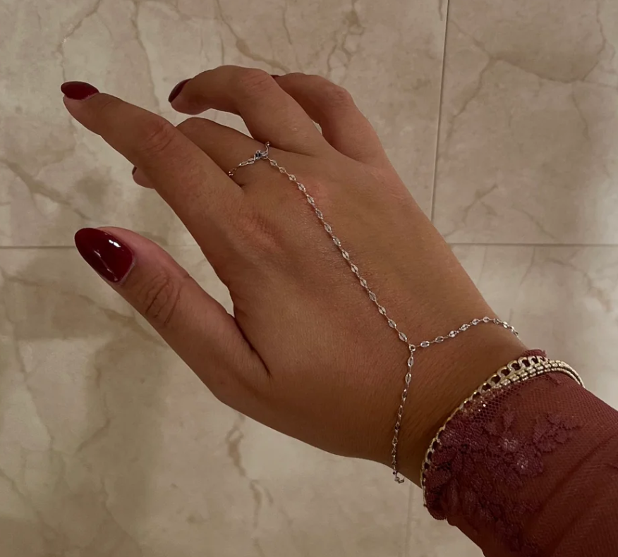 Shimmer Hand Chain - Silver