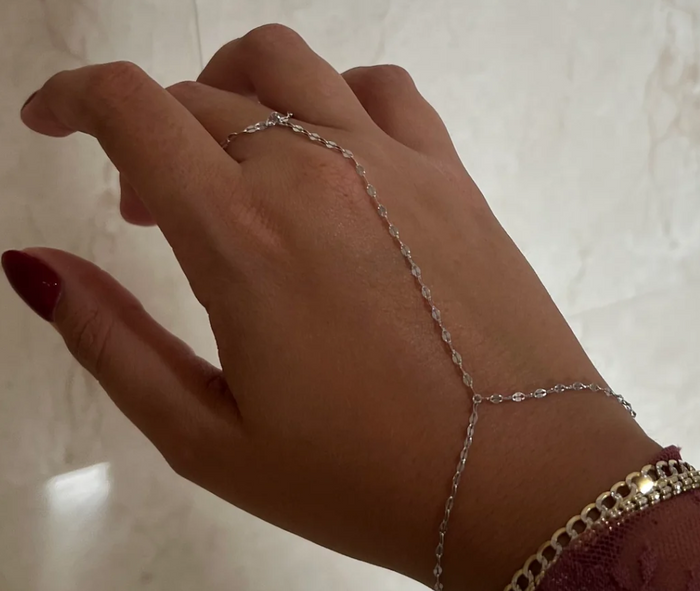 Shimmer Hand Chain - Silver