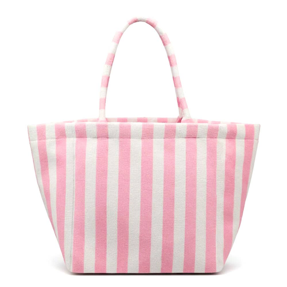Avery Terry Tote Bag: Pink/White
