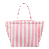 Avery Terry Tote Bag: Pink/White