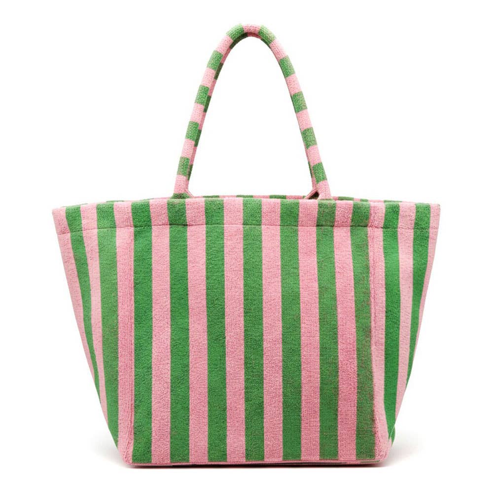 Avery Terry Tote Bag: Pink/Green