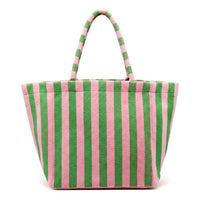 Avery Terry Tote Bag: Pink/Green