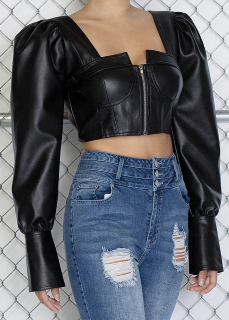 Leather Olivia Top